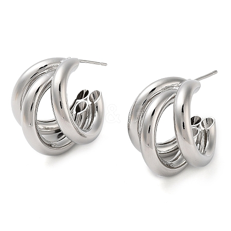 Brass Studs Earrings EJEW-K276-08P-1