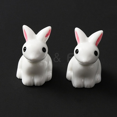 Resin Mini Rabbit Figurines DJEW-WH0018-45-1