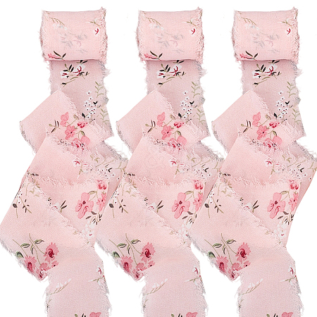 5M Polyester Fringe Flower Printed Ribbon OCOR-WH20006-19B-1