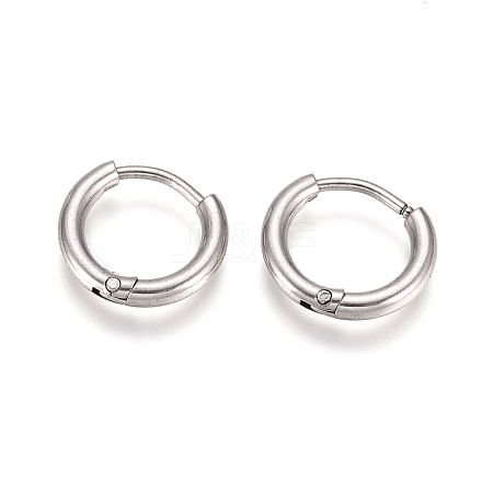 Tarnish Resistant 304 Stainless Steel Huggie Hoop Earrings EJEW-G272-02-8mm-P-1