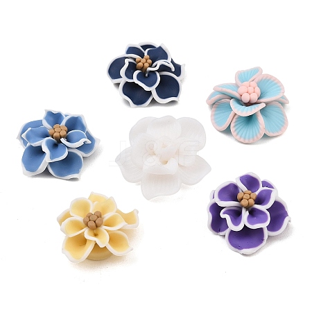 3D Handmade Polymer Clay Flower Cabochons PY-CBA4D86-01C-1