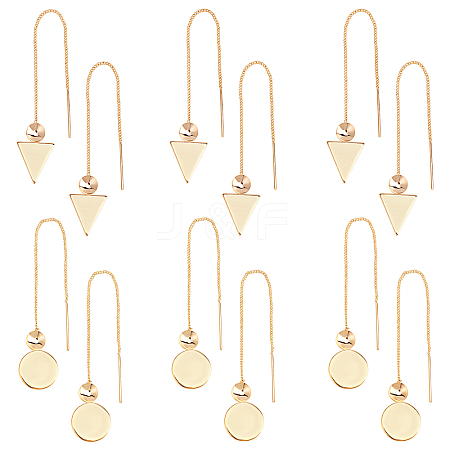 Unicraftale 12Pcs 2 Styles Brass Stud Earring Findings KK-UN0001-09-1