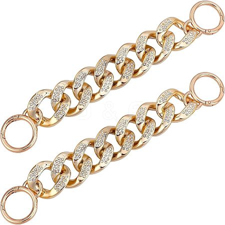 Plastic Rhinestone Curb Chain Bag Straps FIND-WH0003-42A-1