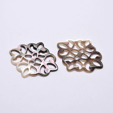 Black Lip Shell Pendants SSHEL-E549-04-1