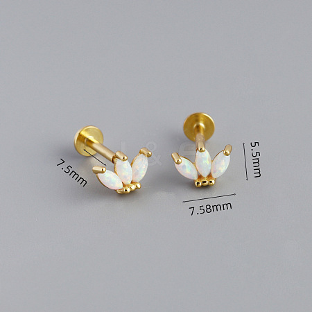 925 Sterling Silver with Synthetic Opal Cartilage Earrings FS-WG3DFDB-04-1
