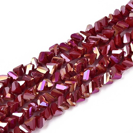 Electroplate Opaque Glass Beads Strands GLAA-N022-4mm-15-1