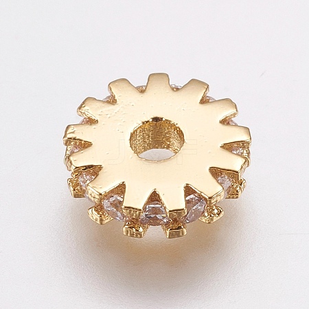 Brass Micro Pave Cubic Zirconia Bead Spacers LS-ZIRC-E143-21G-1