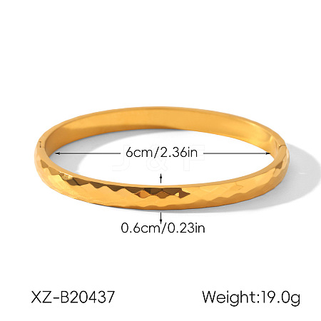 304 Stainless Steel Textured Open Hinged Cuff Bangles for Women WGC868A-03-1