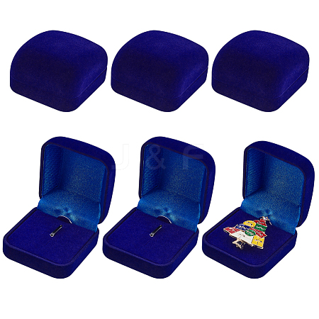Plastic Cover with Velvet Brooch Packing Boxes VBOX-WH0012-06A-1