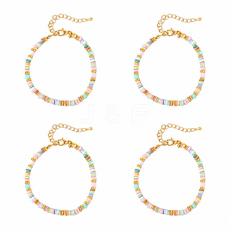 Bohemian Dyed Natural Shell Heishi Beaded Bracelet Sets MF5991-7-1