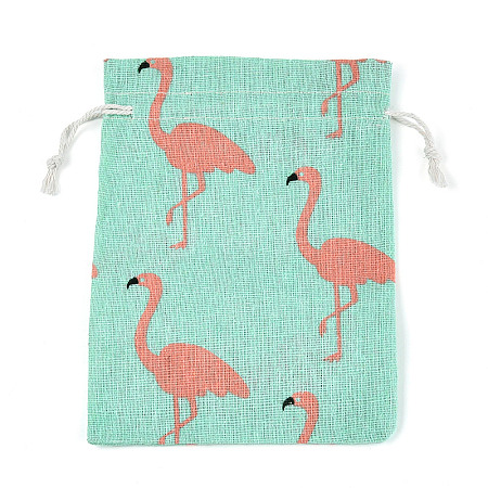 Polycotton(Polyester Cotton) Packing Pouches Drawstring Bags ABAG-T007-02E-1