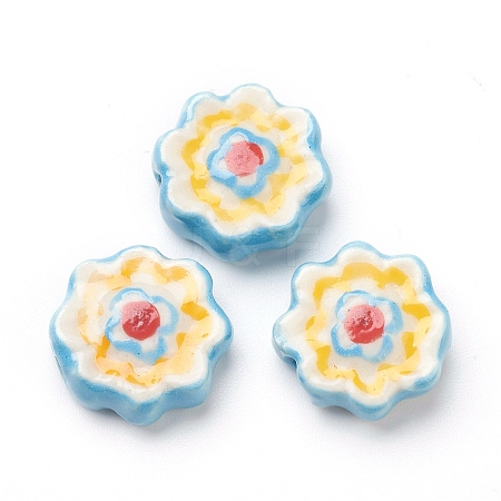 Handmade Porcelain Flower Beads PORC-J008-04A-1