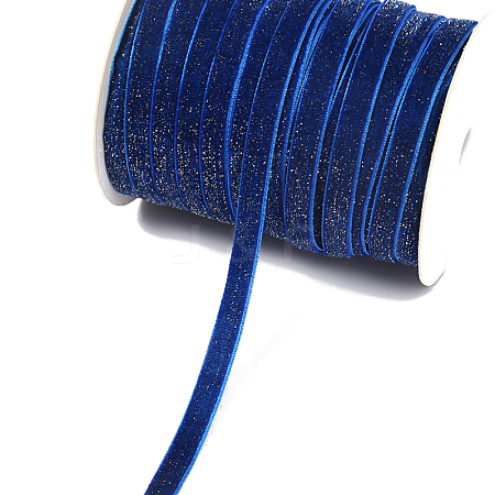 Single Face Velvet Ribbons with Glitter Powder FABR-PW0003-06E-1