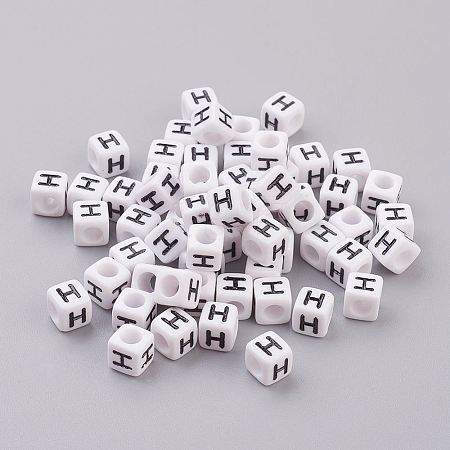 Acrylic Horizontal Hole Letter Beads OACR-YW0002-08H-1