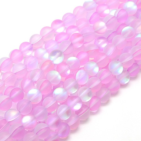 Synthetic Moonstone Beads Strands X-G-F142-8mm-09-1