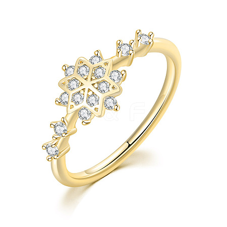 Brass Micro Pave Clear Cubic Zirconia Finger Rings FS-WGF1294-02-1