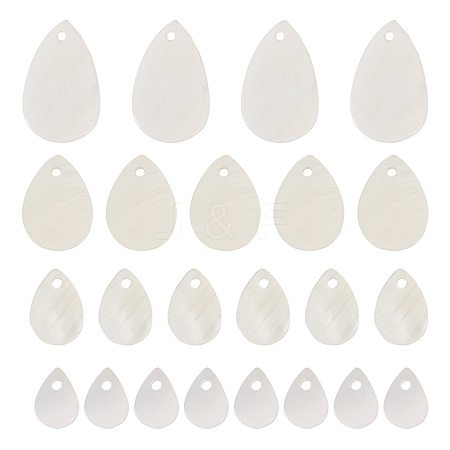 30Pcs 4 Styles Natural White Shell Pendants FIND-TA0004-96-1