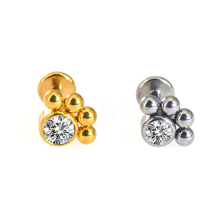 316L Surgical Stainless Steel & G23 Titanium Crystal Rhinestone Labrets for Women Men WG3A239-14-1