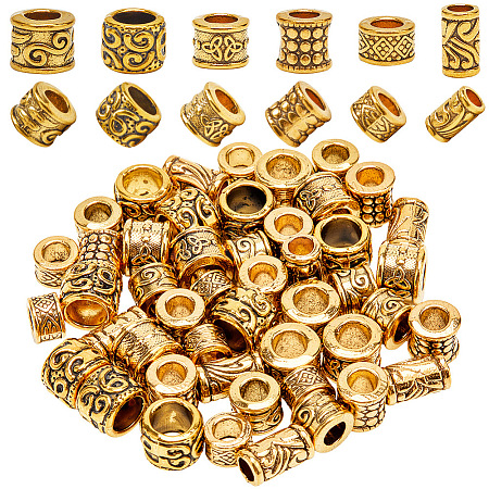 60Pcs 6 Styles Tibetan Style Alloy European Beads TIBEB-SP0001-08-1