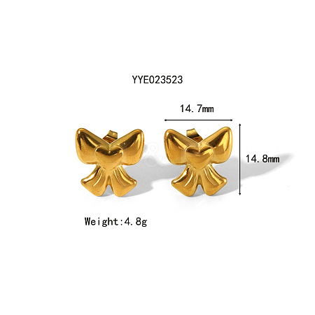 Elegant Stainless Steel Bowknot Stud Earring for Women TS4529-1-1