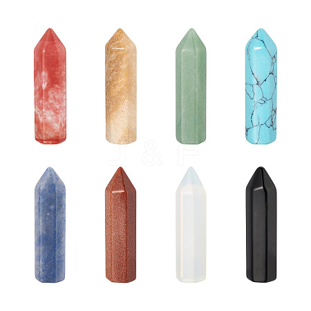 8Pcs 8 Style Natural Pointed Beads G-FW0001-26-1
