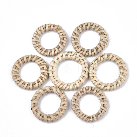 Handmade Reed Cane/Rattan Woven Linking Rings WOVE-T006-012-1