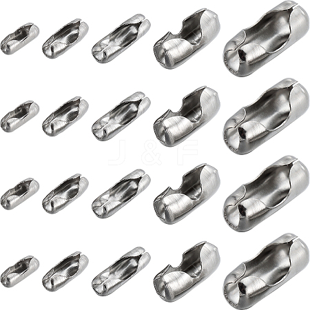 SUNNYCLUE 150Pcs 5 Styles 304 Stainless Steel Ball Chain Connectors STAS-SC0007-17-1