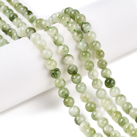 Dyed Natural White Jade Beads Strands X-G-T138-6mm-210-24-1