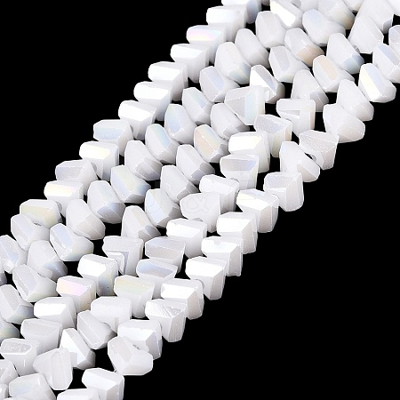 Electroplate Opaque Glass Beads Strands EGLA-Q139-01A-C01-1