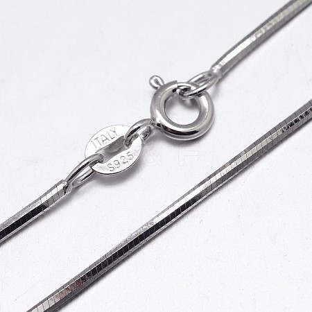 925 Sterling Silver Snake Chain Necklaces NJEW-M153-15B-18-1