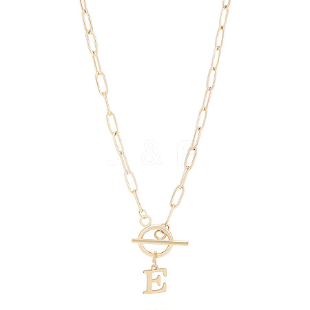304 Stainless Steel Letter Pendant Necklaces NJEW-LP0001-52E-G-1