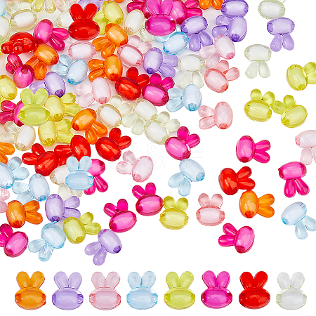 100Pcs Transparent Acrylic Beads OACR-DC0001-33-1
