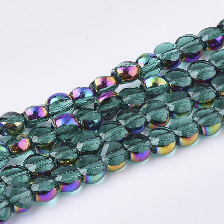 Electroplate Glass Beads Strands X-EGLA-S187-02F-1