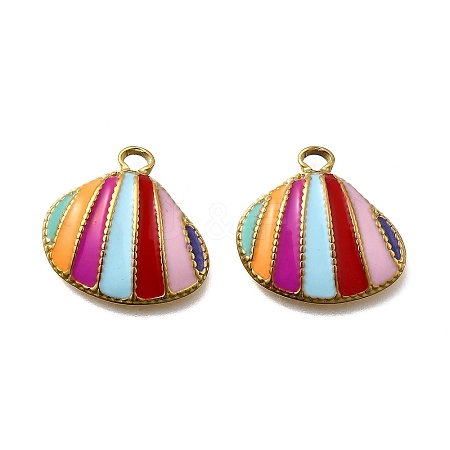 304 Stainless Steel Enamel Pendants STAS-Z163-21G-06-1