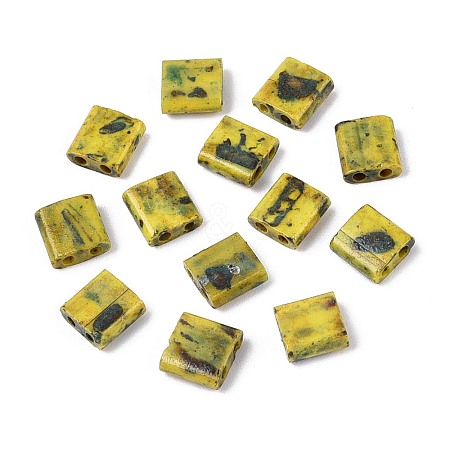2-Hole Baking Paint Glass Seed Beads SEED-N009-03H-1
