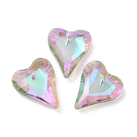 Electroplated Glass Pendants EGLA-M029-05-05-1