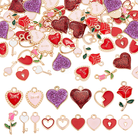 90Pcs 15 Style Alloy Enamel Charms ENAM-PH0002-36-1