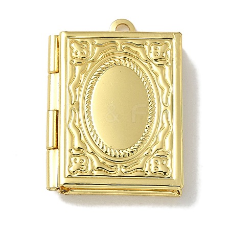 Brass Locket Pendants X-KK-Q019-11G-1