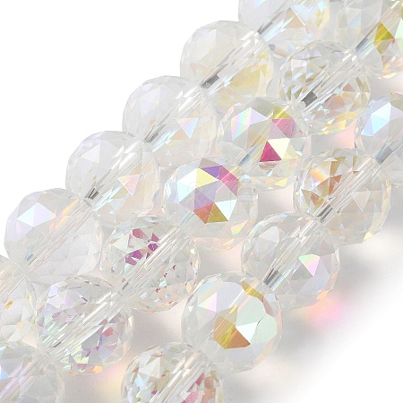Transparent Electroplate Glass Beads Strands EGLA-N002-34E-H01-1