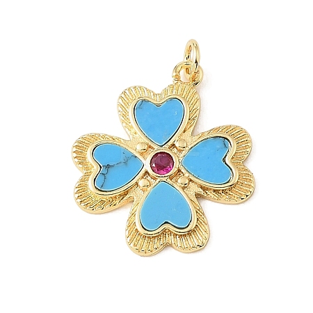 Brass Micro Pave Medium Violet Red Cubic Zirconia Pendants CU-CBA9CBD-07G-1