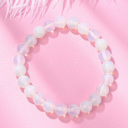 Opalite Beaded Stretch Bracelets BJEW-F203-01-1