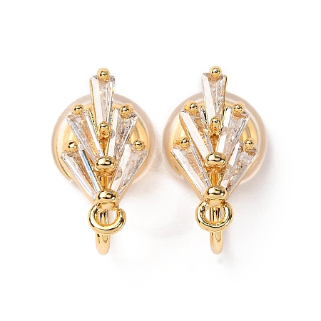 Brass Micro Pave Cubic Zirconia Ear Cuff Findings KK-F898-19C-G-1