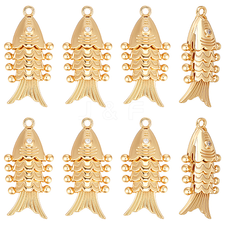 8Pcs Brass Pendants KK-BC0015-68G-1