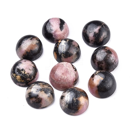 Natural Rhodonite Cabochons G-P393-R68-10MM-1