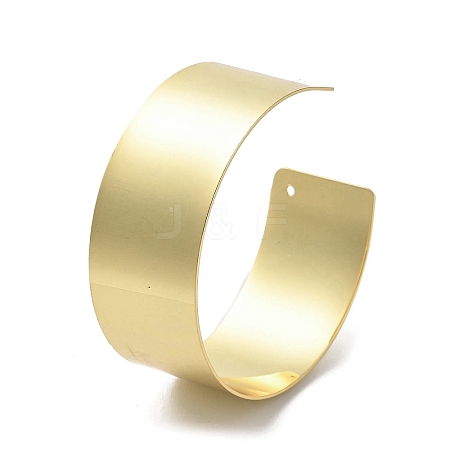 Brass Plain Wide Cuff Bangles BJEW-D039-03G-1