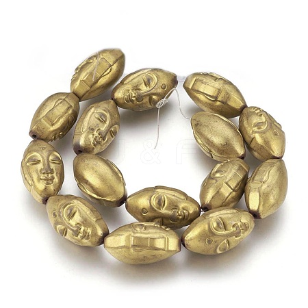 Electroplated Non-magnetic Synthetic Hematite Beads Strands G-P392-M07-1