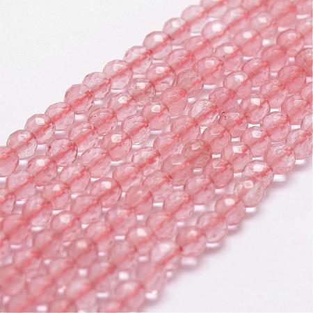 Cherry Quartz Glass Beads Strands G-D840-43-4mm-1