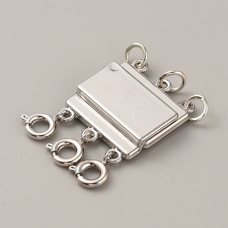3-Strand 6-Hole Alloy Box Magnetic Clasps FIND-TAC0002-064P-1