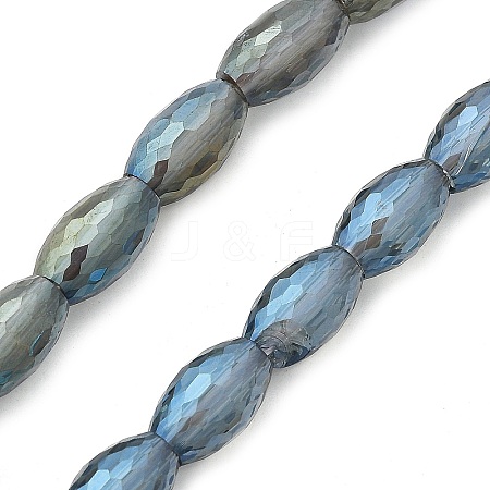 Electroplate Transparent Glass Beads Strands EGLA-M032-02A-PL-1