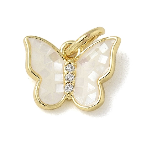 Brass Micro Pave Cubic Zirconia Charms LS-KK-U046-16G-02-1